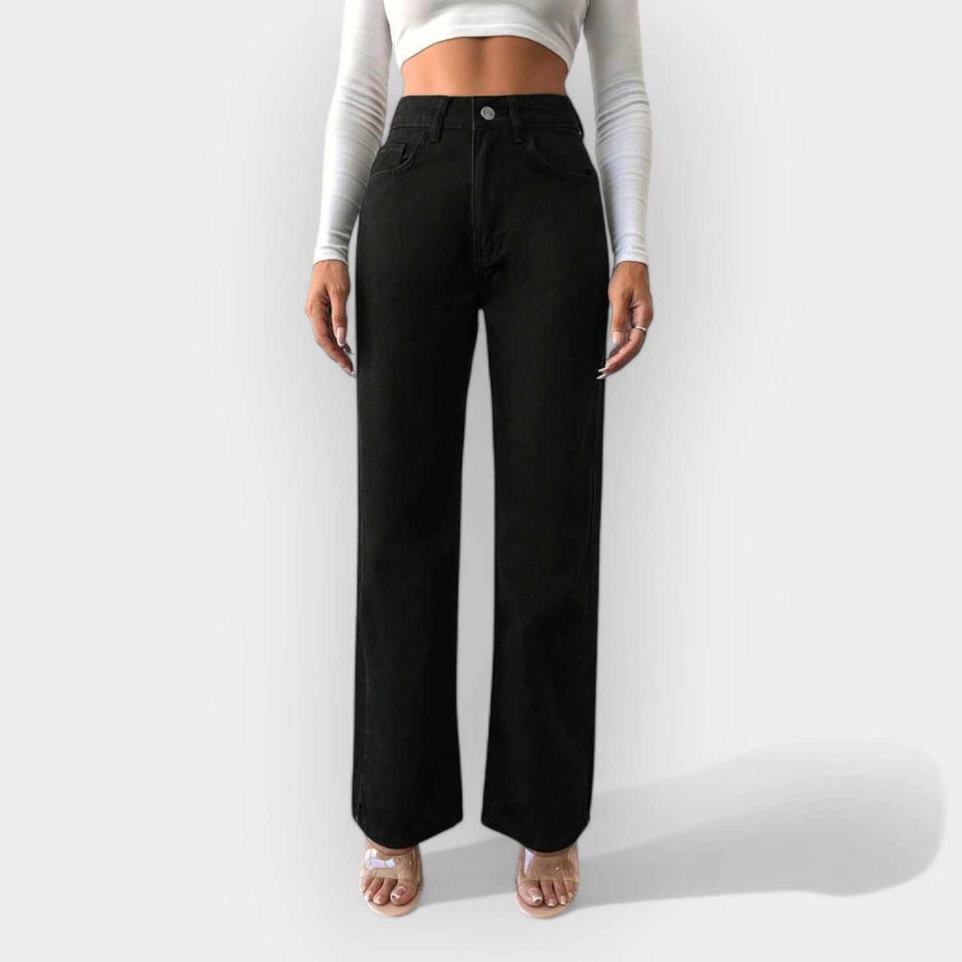 Jean Taille Haute avec Pantalon Large