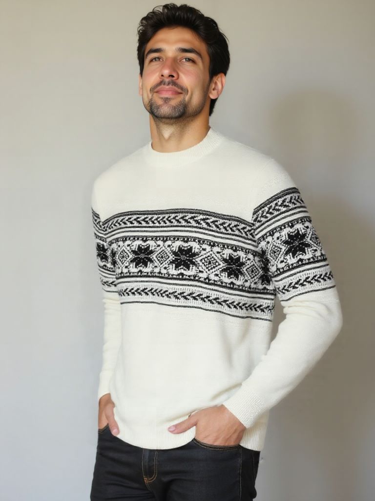 Pull en 100% laine Fair Isle - Leviana