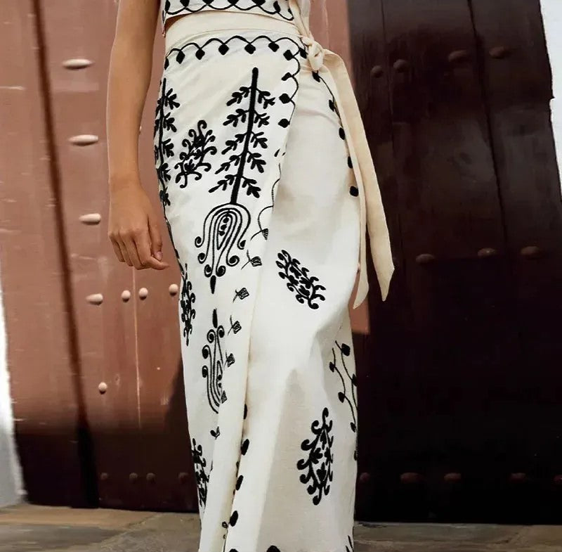 Camilla - Ensemble imprimé Top et Jupe