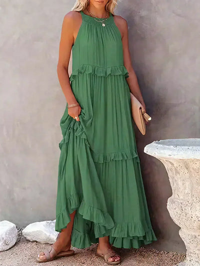 Sarah | Robe Maxi Volant Halter (Presque épuisé)