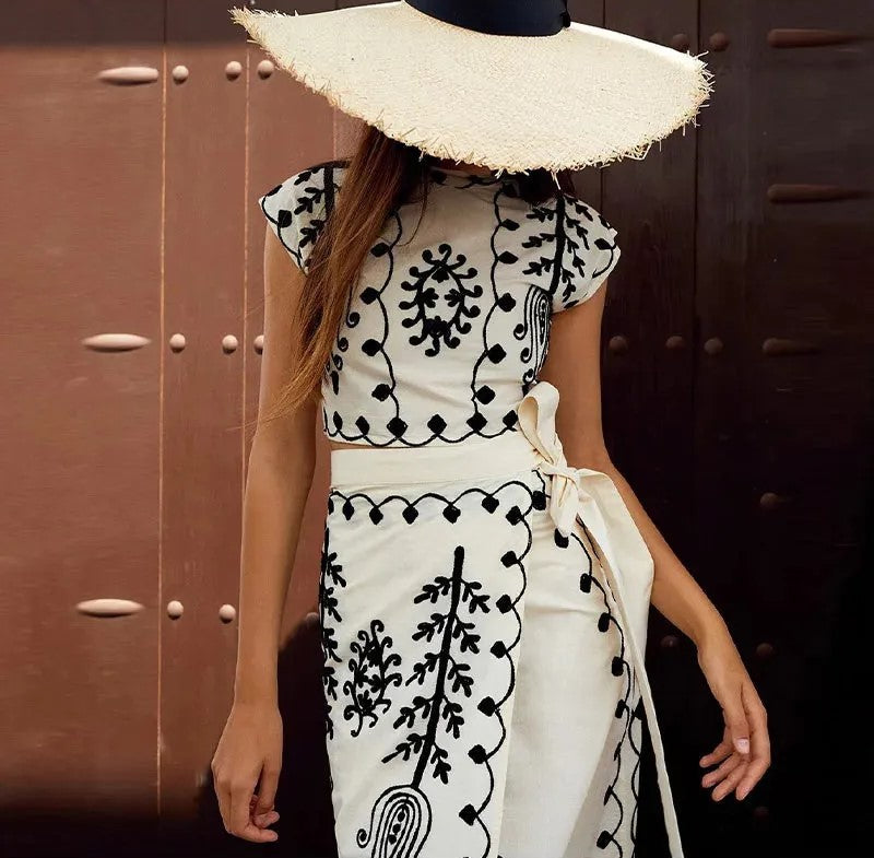 Camilla - Ensemble imprimé Top et Jupe