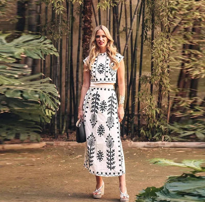 Camilla - Ensemble imprimé Top et Jupe