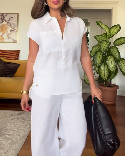 Tiphaine | Costume Couleur Unie Pantalon Décontracté