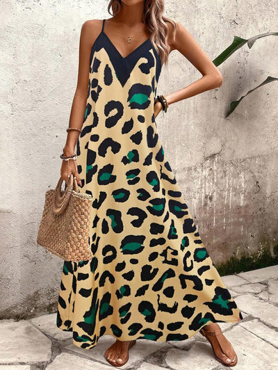 Elena | Robe d'Été à Bretelles Fines, Dos Nu et Imprimé Graphique