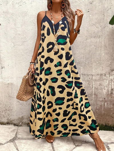 Elena | Robe d'Été à Bretelles Fines, Dos Nu et Imprimé Graphique