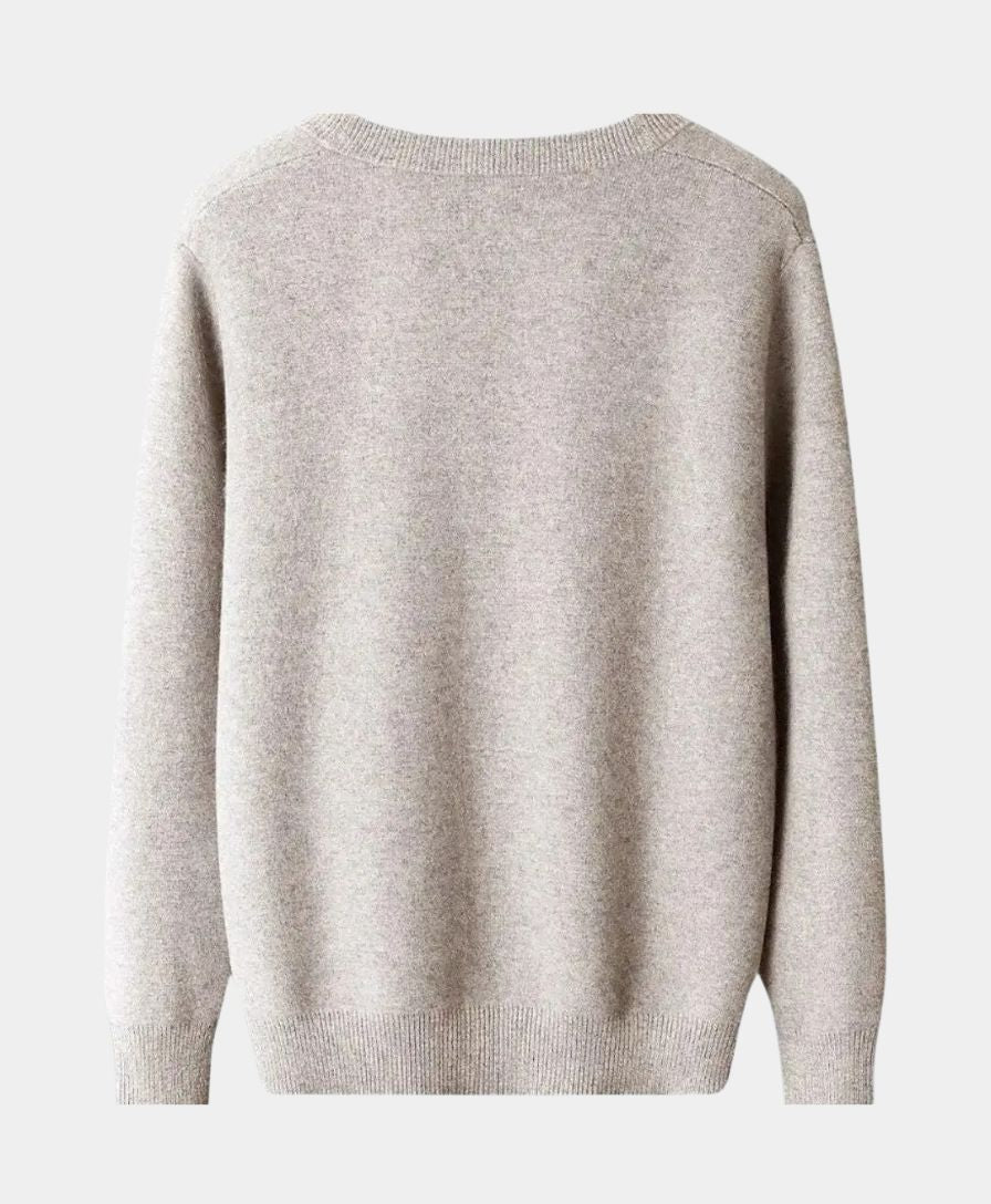 Cardigan en 100% laine mérinos avec décolleté en V - Leviana