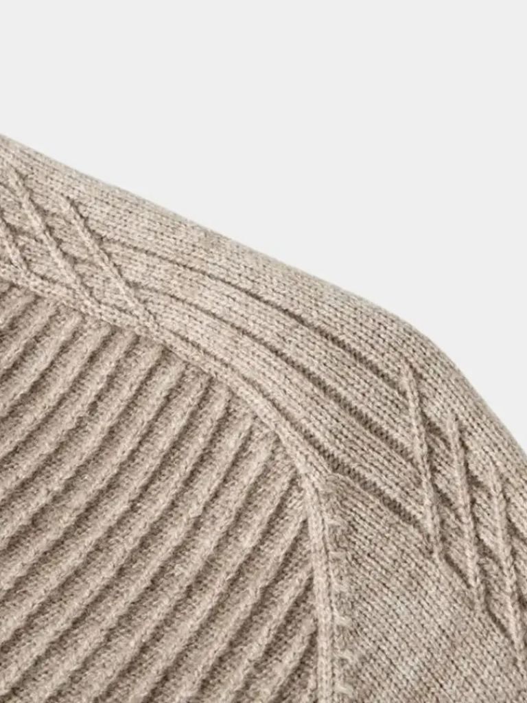 Pull en Laine à Fermeture Éclair Courte et Manches Courtes - Leviana