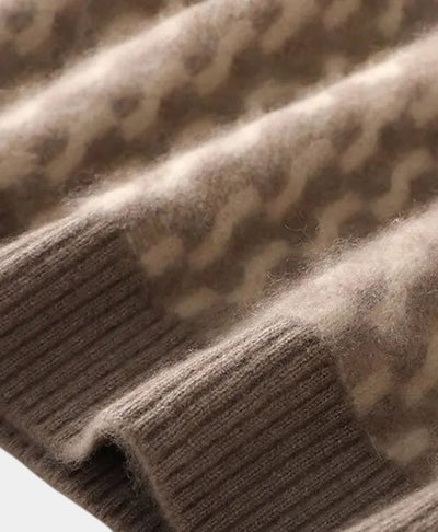 Pull en laine géométrique à col rond - Leviana