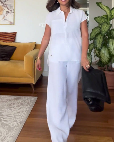 Tiphaine | Costume Couleur Unie Pantalon Décontracté