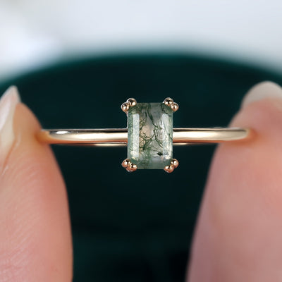 Bague en Agate Mousse Naturelle