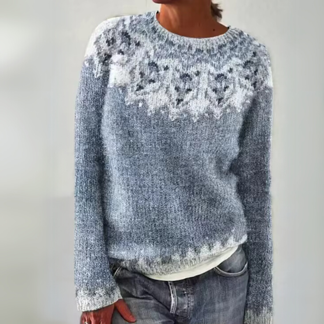 Giulia – Pull confortable - azur/blanc