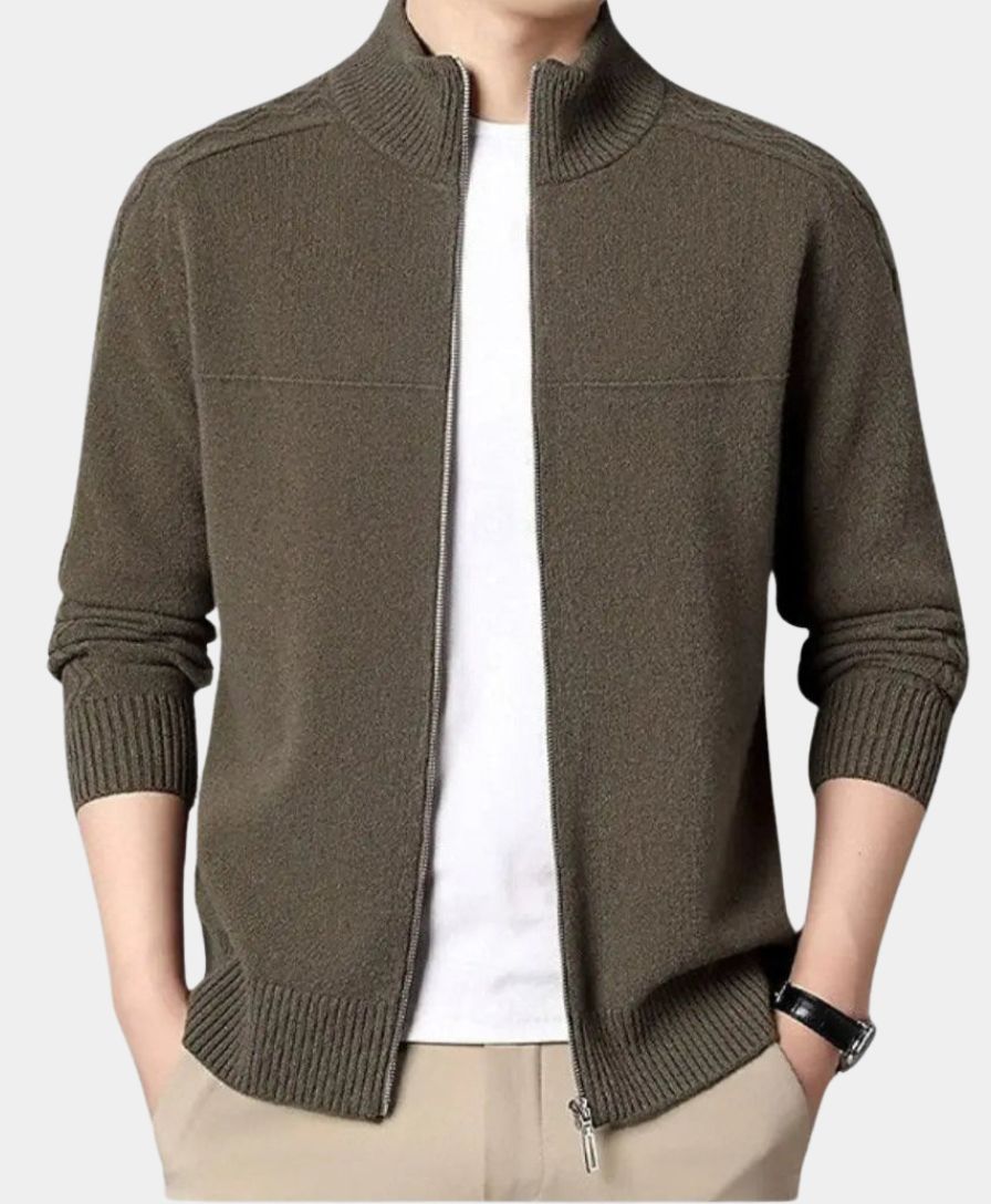 Pull en cachemire avec fermeture éclair et col montant - Leviana