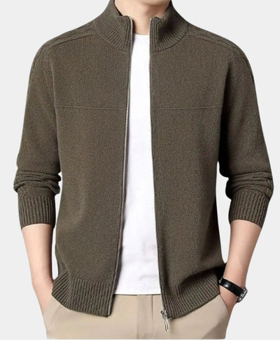 Pull en cachemire avec fermeture éclair et col montant - Leviana