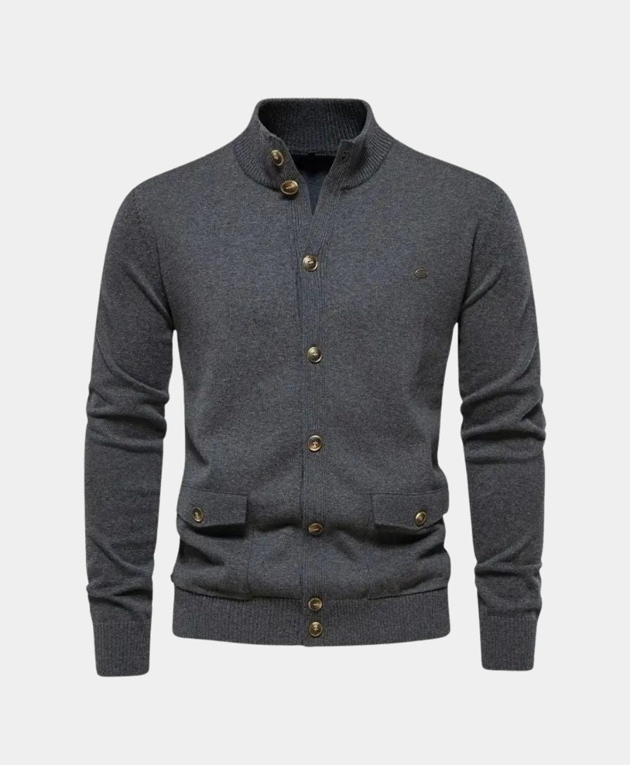 Pull en Coton Tricoté avec Col Montant - Leviana