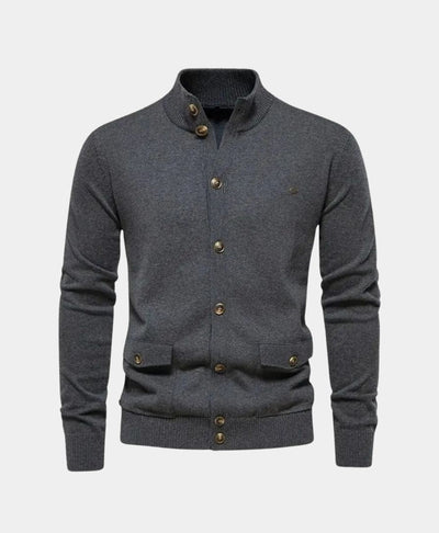 Pull en Coton Tricoté avec Col Montant - Leviana