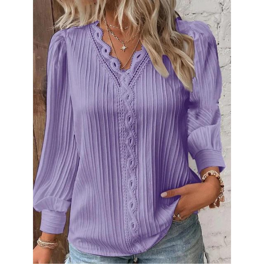 Luna - Élégante blouse à pintucks