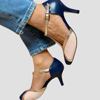 Fina | Sandales à talons bicolores chic