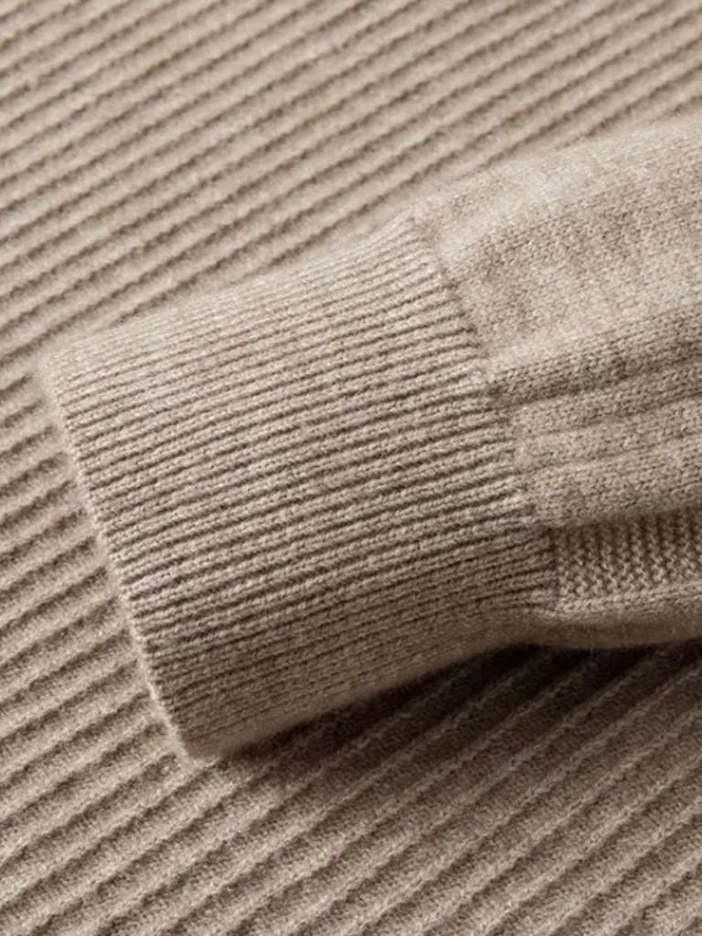 Pull en Laine à Fermeture Éclair Courte et Manches Courtes - Leviana