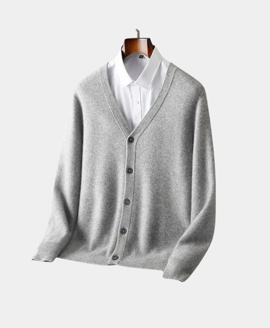 Cardigan en 100% laine mérinos avec décolleté en V - Leviana