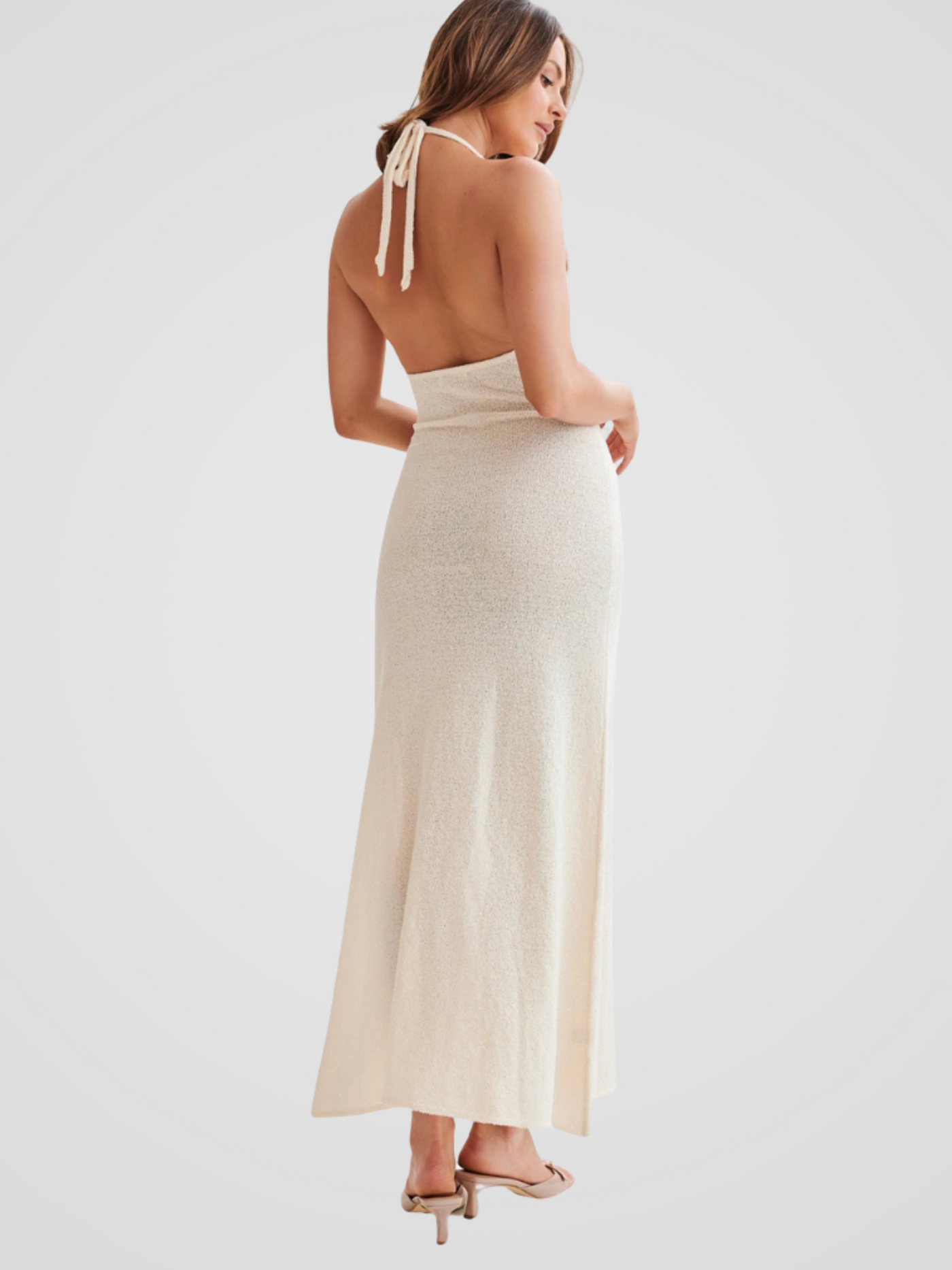 ROBE MAXI À DOS NU ROSE