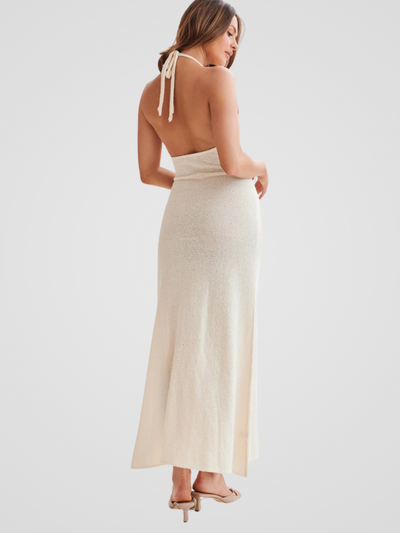 ROBE MAXI À DOS NU ROSE