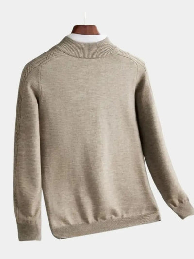 Pull en Laine à Fermeture Éclair Courte et Manches Courtes - Leviana