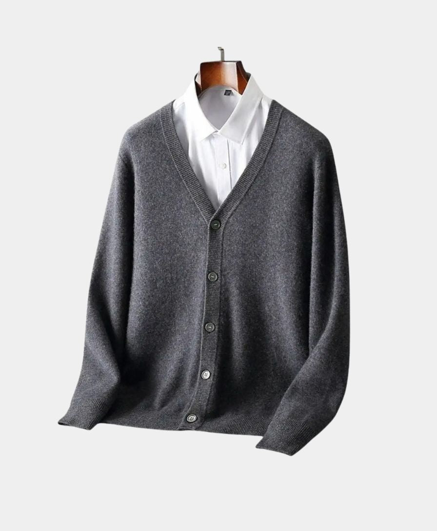 Cardigan en 100% laine mérinos avec décolleté en V - Leviana