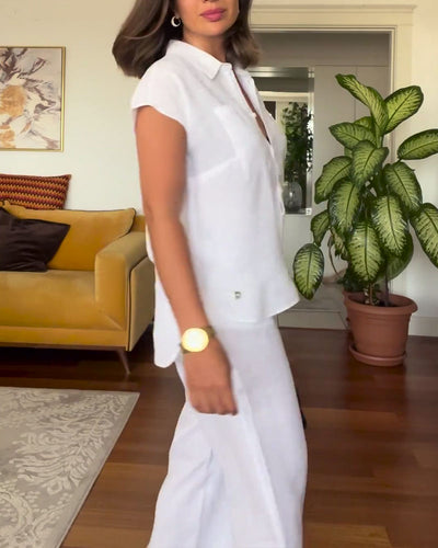 Tiphaine | Costume Couleur Unie Pantalon Décontracté