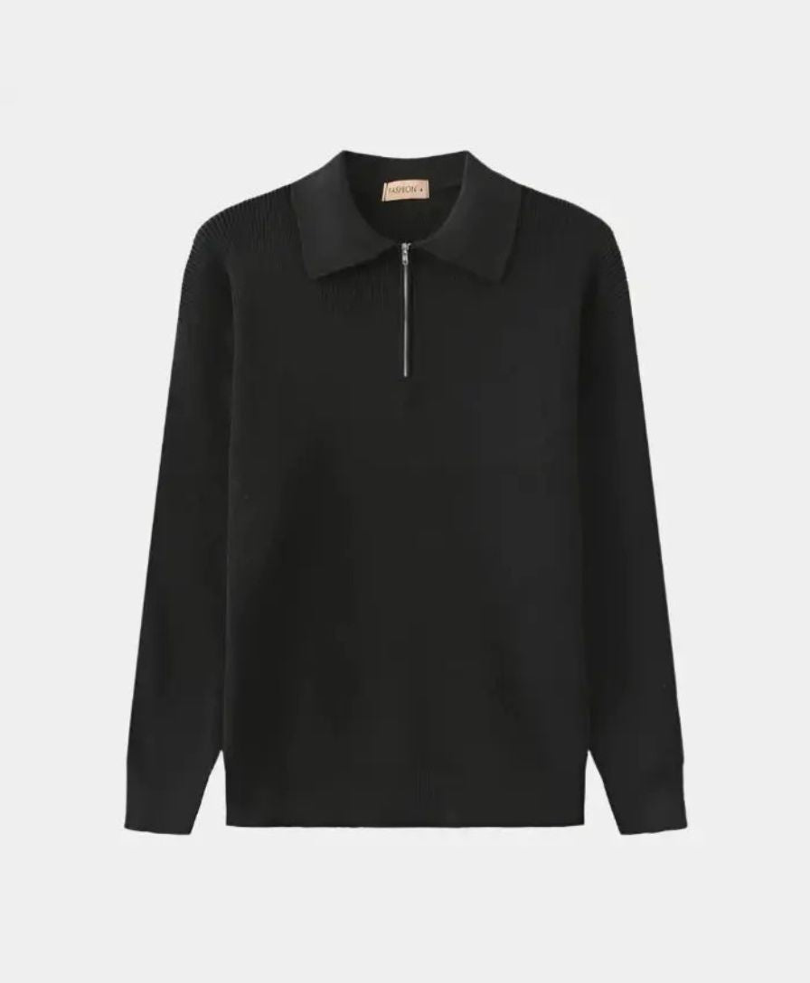 Pull Essential avec polo zippé - Leviana