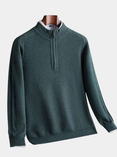 Pull en Laine à Fermeture Éclair Courte et Manches Courtes - Leviana