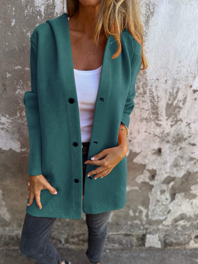 Appolinia™ | Cardigan avec Boutons et Capuche