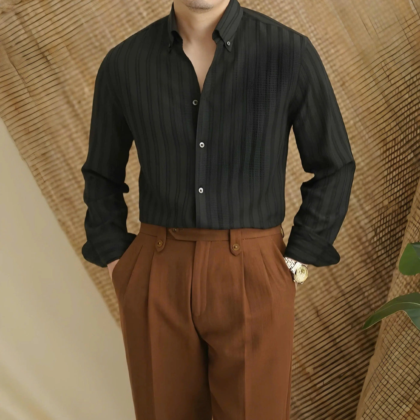 Chemise rayée en seersucker - Leviana