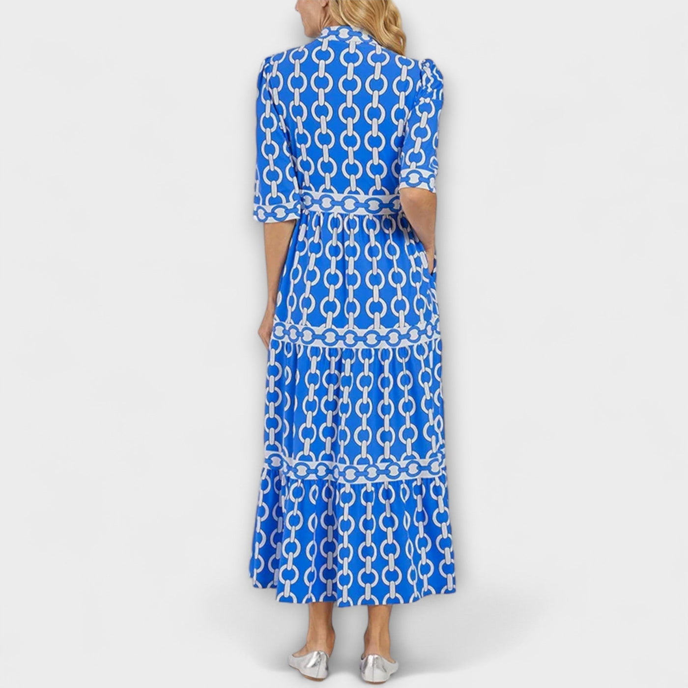 Sophia | Robe Midi avec Motif Chaîne