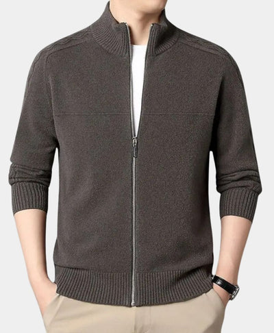 Pull en cachemire avec fermeture éclair et col montant - Leviana