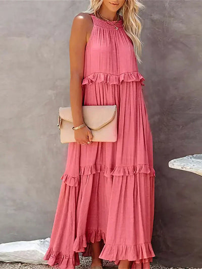 Sarah | Robe Maxi Volant Halter (Presque épuisé)