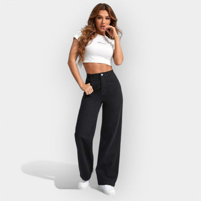 Jean Taille Haute avec Pantalon Large