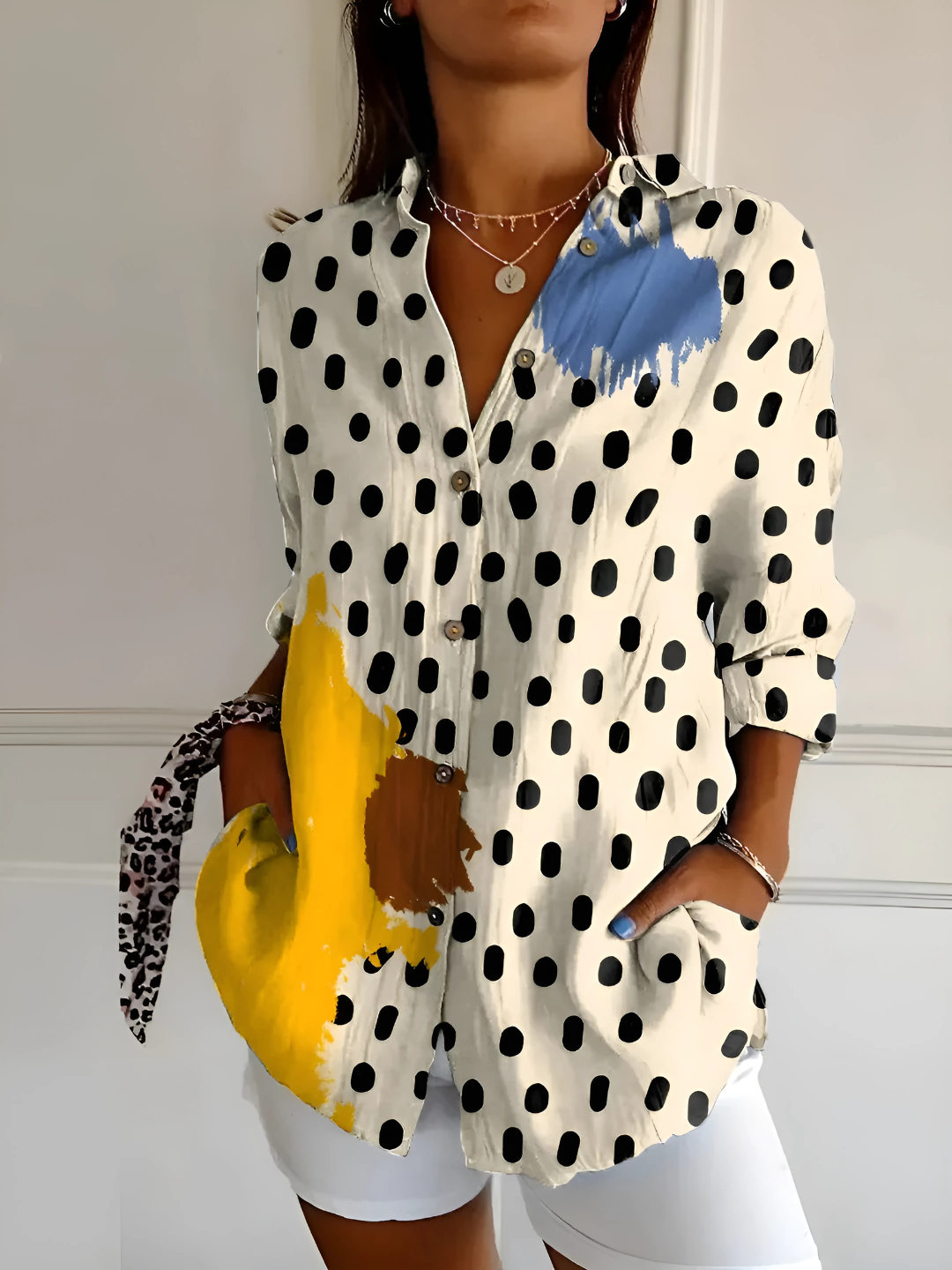 Viviana | Blouse en Coton à Motif Vague Florale