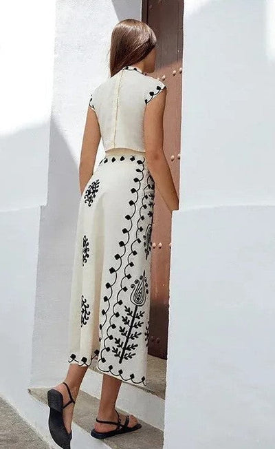 Camilla - Ensemble imprimé Top et Jupe