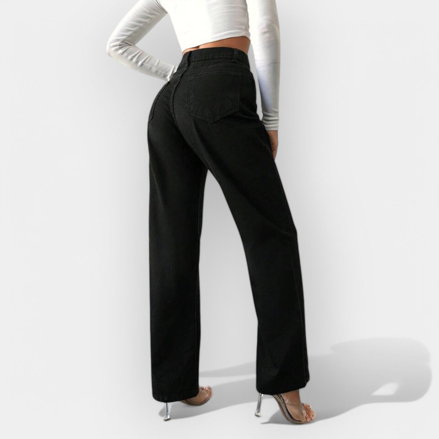 Jean Taille Haute avec Pantalon Large