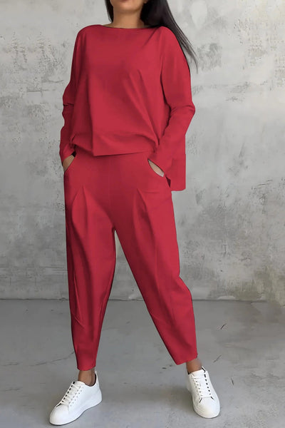 Ensemble Sweatshirt à Ourlet Irregulier