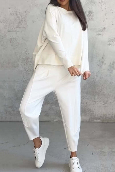 Ensemble Sweatshirt à Ourlet Irregulier