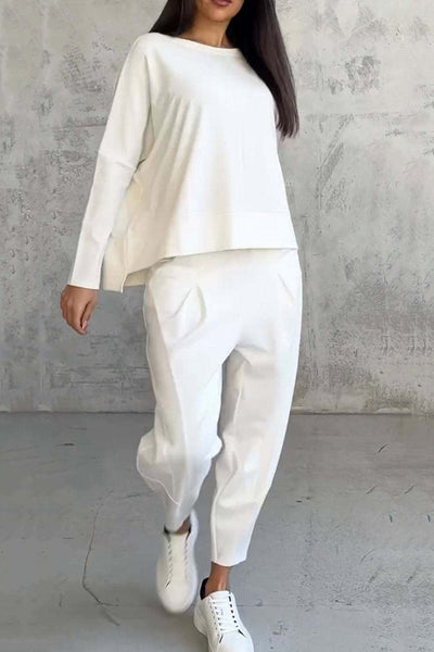 Ensemble Sweatshirt à Ourlet Irregulier