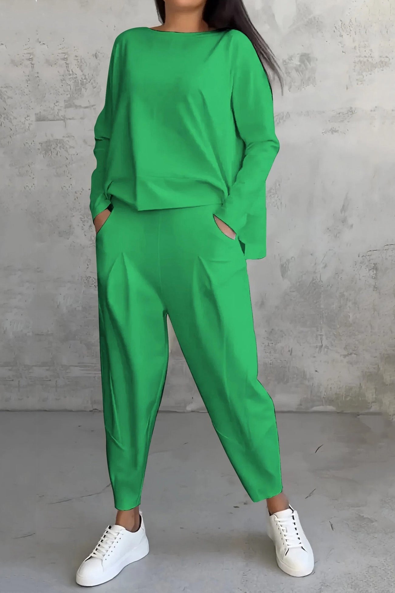 Ensemble Sweatshirt à Ourlet Irregulier