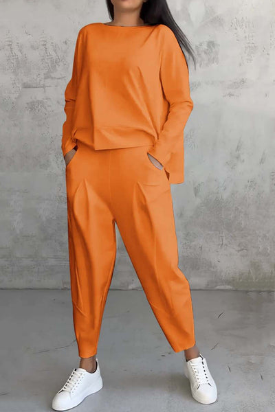 Ensemble Sweatshirt à Ourlet Irregulier