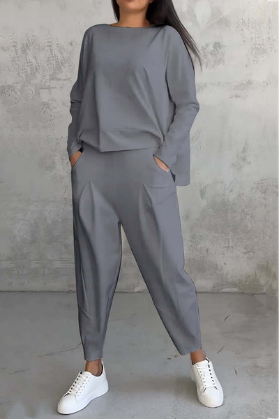 Ensemble Sweatshirt à Ourlet Irregulier