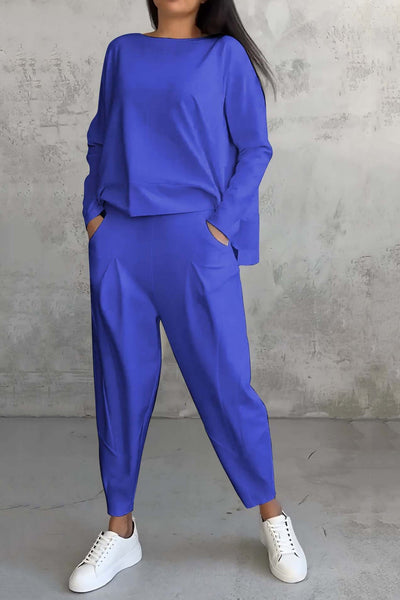 Ensemble Sweatshirt à Ourlet Irregulier