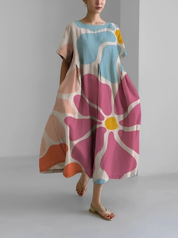 VALENTINA | Robe d'été fleurie avec coupe flatteuse et liberté de mouvement