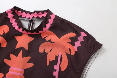 Katia | Ensemble haut et jupe imprimé chic