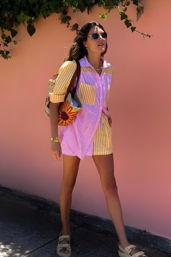 Hannie | Ensemble rayé coloré et stylé