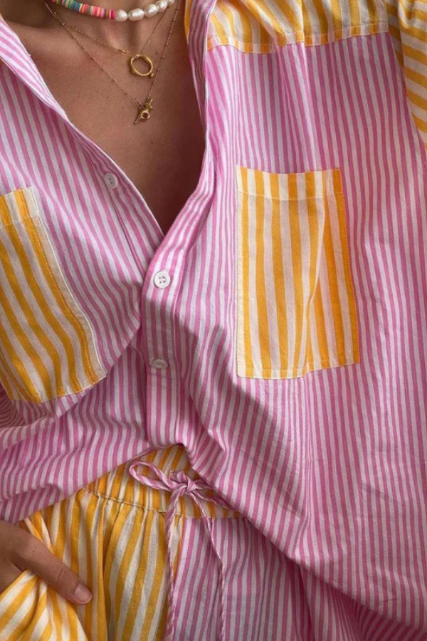 Hannie | Ensemble rayé coloré et stylé